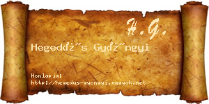 Hegedűs Gyöngyi névjegykártya