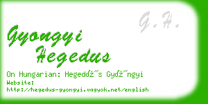 gyongyi hegedus business card